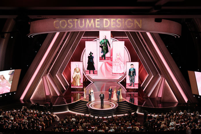 Oscar winners for Costume Design 2025 are announced on stage at the Oscars ceremony.