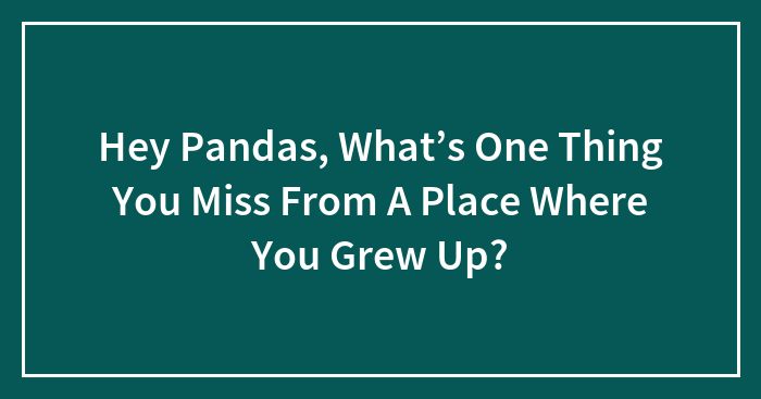 Hey Pandas, What’s One Thing You Miss From A Place Where You Grew Up?