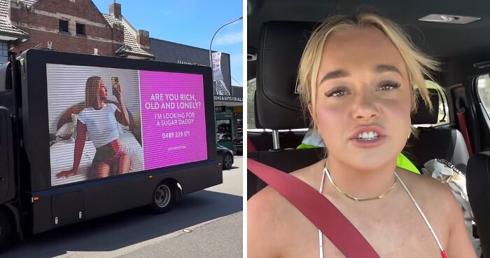 “Bikini Tradie” Sparks Outrage After Renting Mobile Billboard Looking For A “Sugar Daddy”