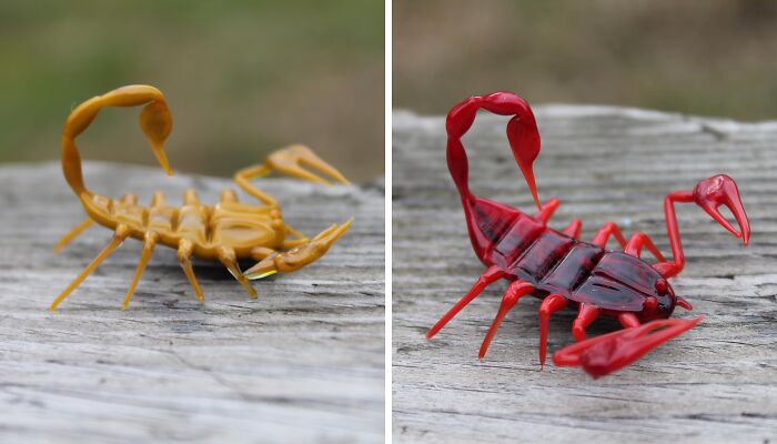 I Made Glass Scorpion Figurines That Can Be Used As Aquarium Or Terrarium Decor (6 Pics)
