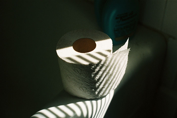 A roll of toilet paper on a sunlit surface, highlighting unexpected cultural differences in everyday items.