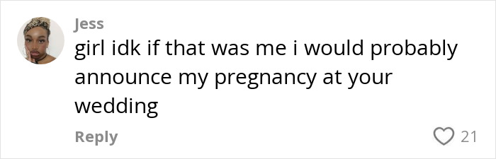 Comment discussing a wedding proposal controversy, highlighting being lazy and uninspired, with a reply from Jess.