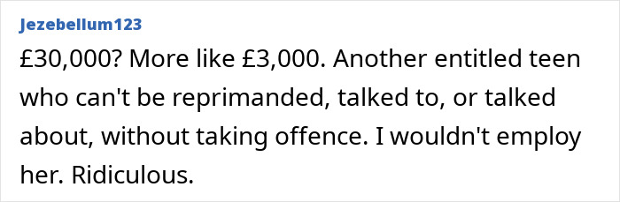 Comment on woman mistreated at workplace for wearing trainers, mentions £30,000 and criticism of taking offense. Comment on woman mistreated at workplace for wearing trainers, mentions £30,000 and criticism of taking offense.
