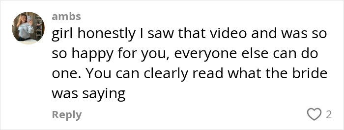 Comment supporting fianc&eacute;'s proposal at another wedding; sparks fury.