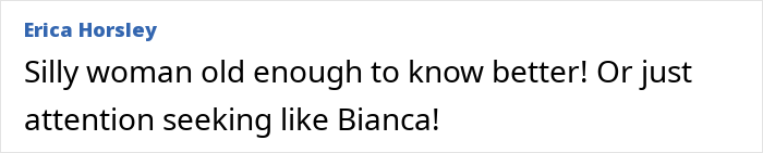 Comment criticizing Julia Fox replicating Bianca Censori's style for attention.