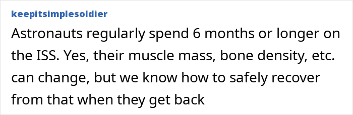 Comment on astronauts' muscle and bone changes after long ISS missions.