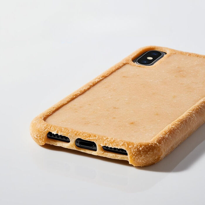 Unique Amazon find: iPhone case resembling a slice of bread on a white background.