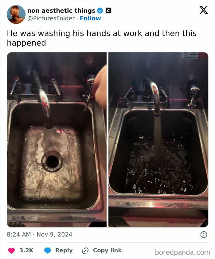 Sink overflowing at work causing a mess, capturing a worst day scenario.