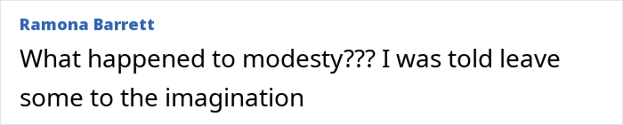 Comment questioning modesty, referencing controversy at Oscars after party.