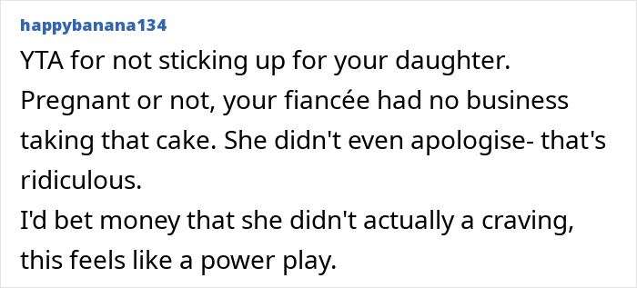 Comment criticizing lack of apology after pregnant woman eats cupcake, questioning motives. Comment criticizing lack of apology after pregnant woman eats cupcake, questioning motives.