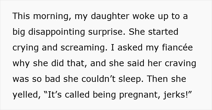 Text snippet about a woman's pregnancy cravings leading her to eat a child's cupcake, causing upset and demanding an apology. Text snippet about a woman's pregnancy cravings leading her to eat a child's cupcake, causing upset and demanding an apology.