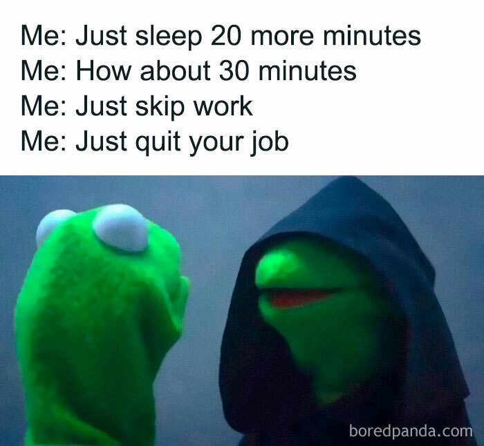 Kermit meme humorously depicts mental health struggles with motivation and responsibility.