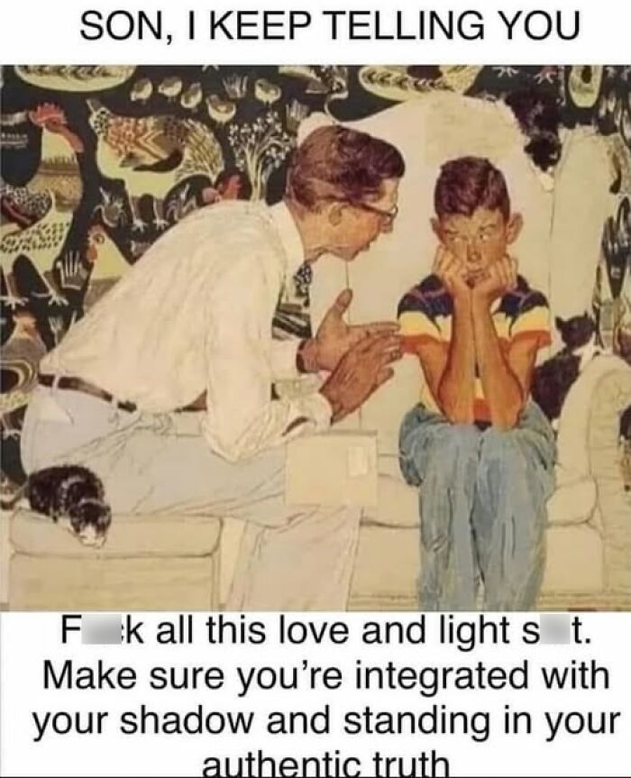 Father and son discussing mental health with a vintage backdrop, highlighting authenticity over superficial positivity.