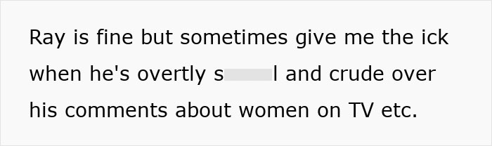 Text about a friend's crude comments about women, related to a couple's guest room situation.