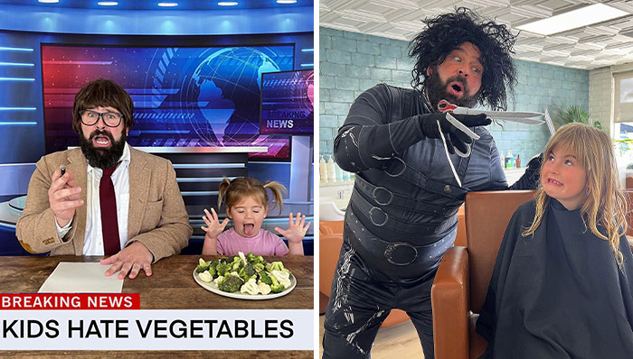 Dad Takes Funny Pics With His Daughters In Costumes And The Results Are Adorably Hilarious (22 New Pics)