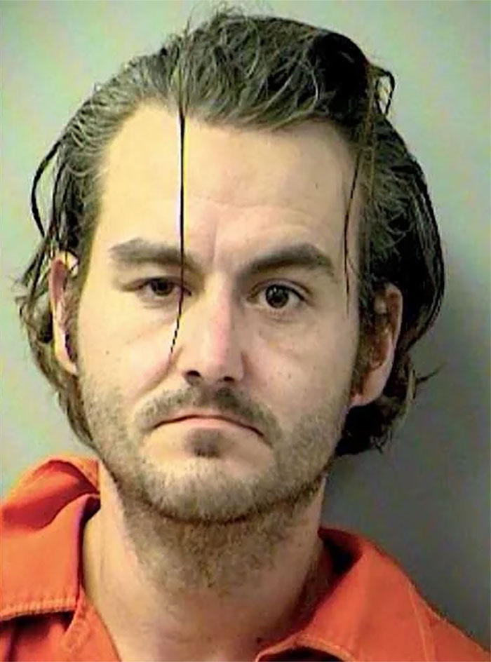 A man in an orange prison jumpsuit associated with Florida Man headlines.