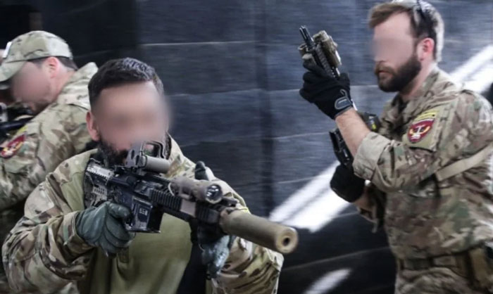 Camouflaged men with firearms in action, illustrating intense scenario related to Florida Man headlines.