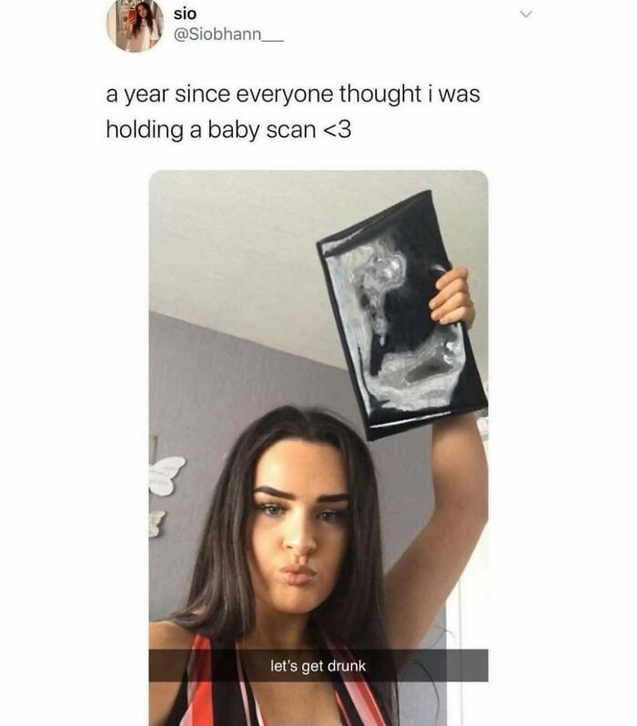 Woman holding a bag with a humorous caption, exemplifying sarcasm in a meme context.