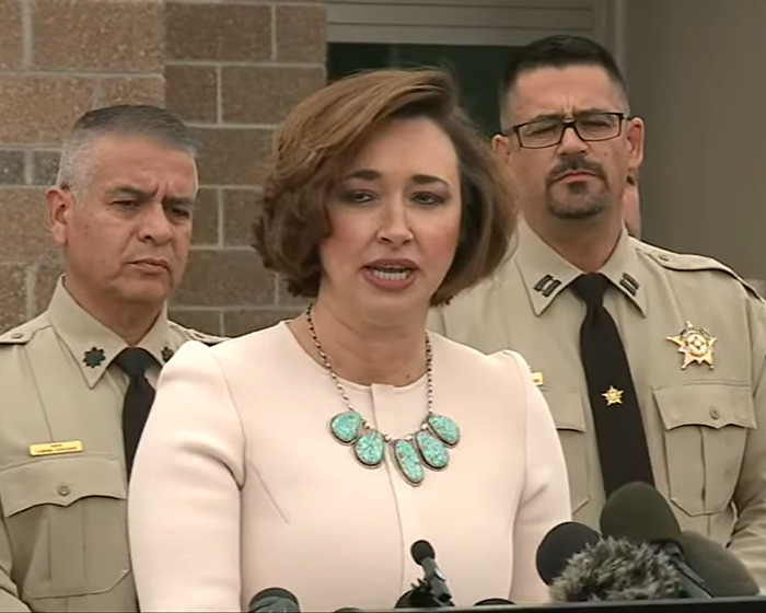 Dr. Heather Jarrell, New Mexico&rsquo;s chief medical investigator, speaks at a press conference related to the autopsy report and cause of death involving rats.