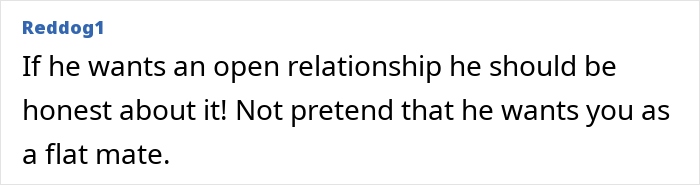 Comment discussing open relationships and honesty in marriage. Comment discussing open relationships and honesty in marriage.