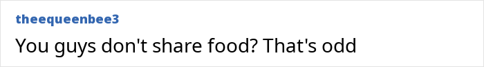 Online comment about sharing food, related to a wife's lunch incident. Online comment about sharing food, related to a wife's lunch incident.