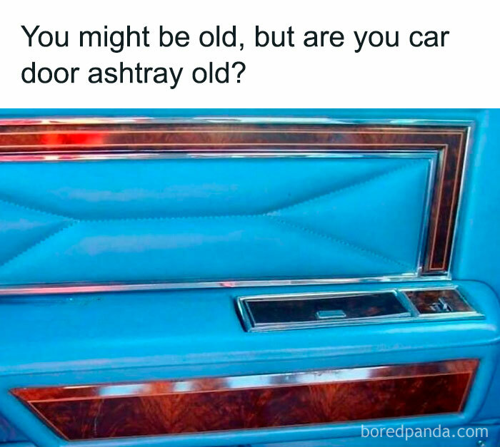 Vintage car door with ashtray, a nostalgic throwback for those who remember floppy disks.