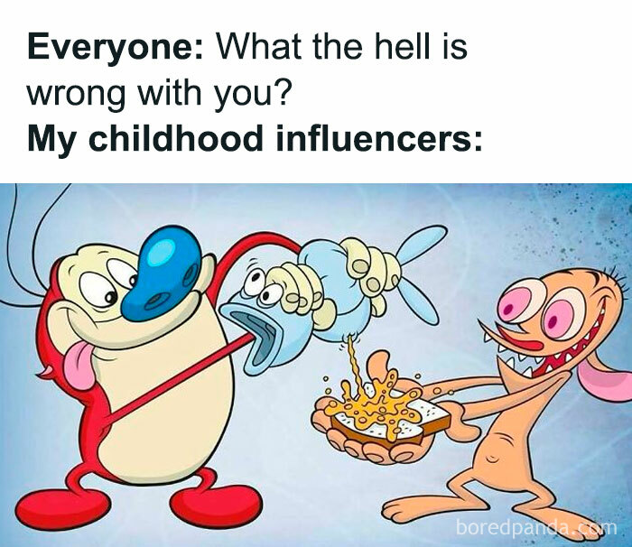 Cartoon characters in a humorous throwback scene, evoking nostalgia for floppy disk era memories.