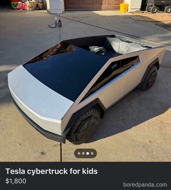 Kid's Tesla Cybertruck replica listed on Facebook Marketplace for $1,800.