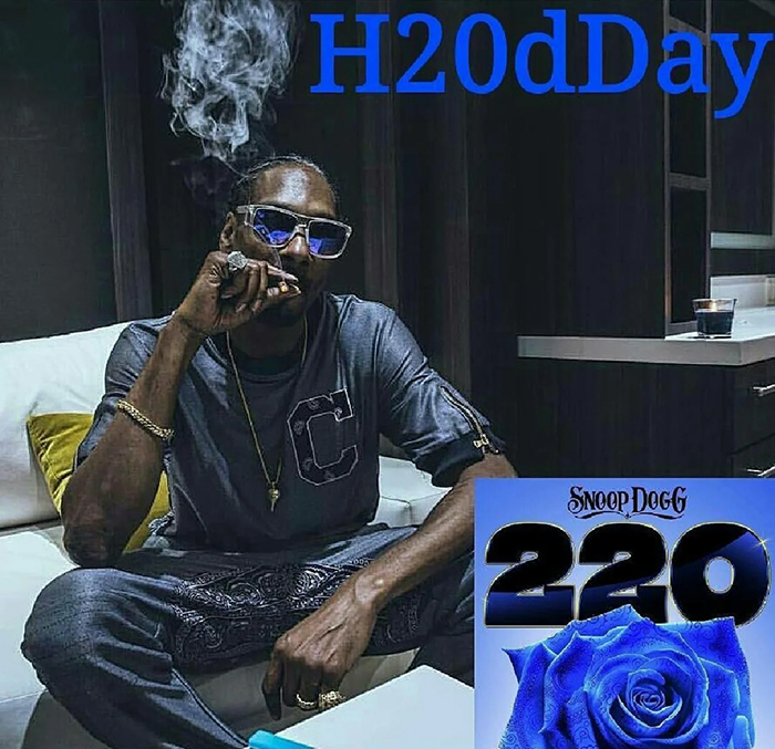 Snoop Dogg relaxing in a stylish outfit, showcasing his rap royalty and business success.