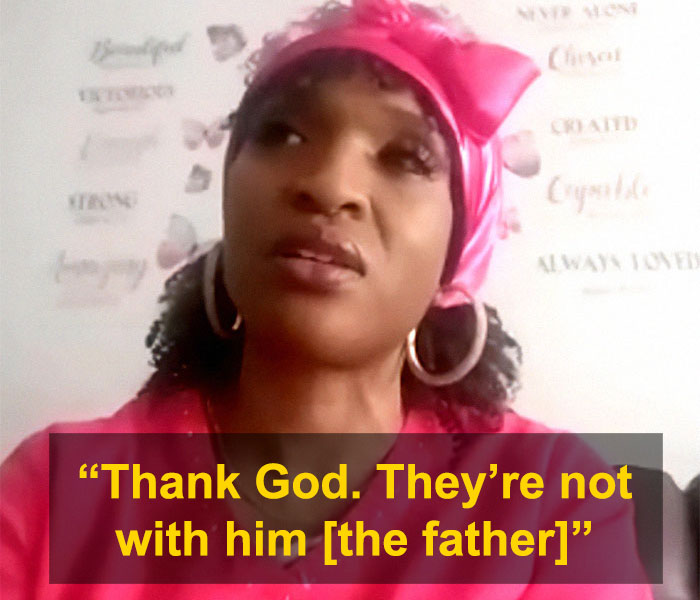 Woman speaking about runaway girl found using fake name, expressing relief.