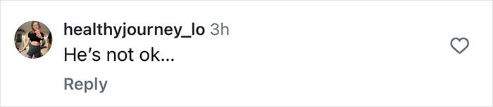 Instagram comment reading "He's not ok..." related to Justin Bieber at Disneyland.