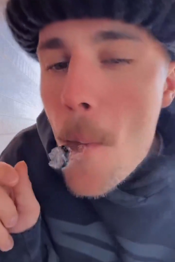 Justin Bieber in a black jacket appears in close-up, focusing on concerns about behavior.