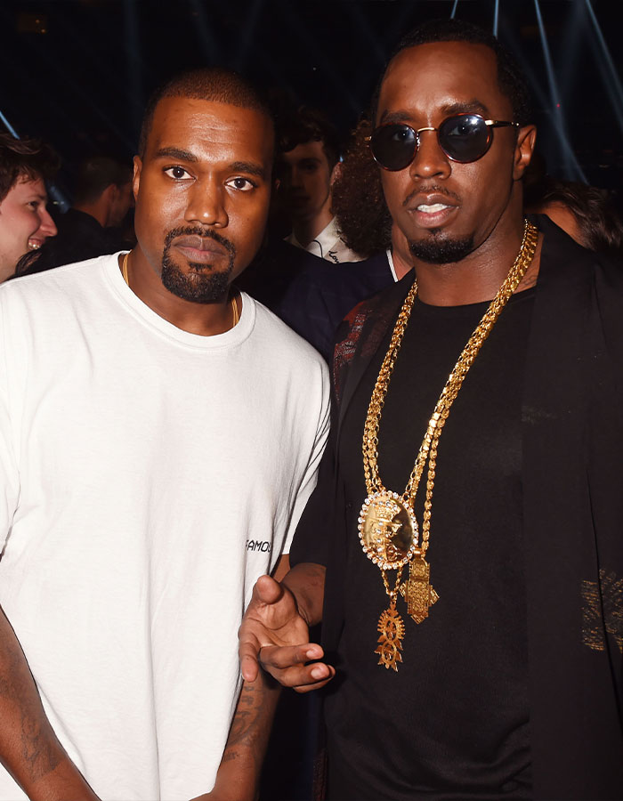 Kanye West and Diddy at an event, amidst "Disgusting" controversy involving Kim Kardashian and North West. Kanye West and Diddy at an event, amidst "Disgusting" controversy involving Kim Kardashian and North West.
