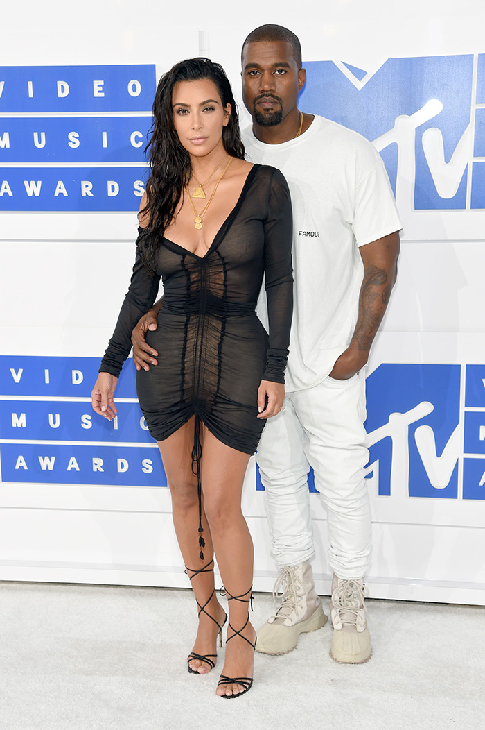 Kanye West and Kim Kardashian at MTV Video Music Awards.