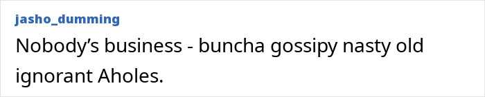 Text comment addressing rumors, expressing frustration over gossip and ignorance.