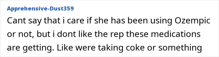 User comment discussing Ozempic and its reputation.