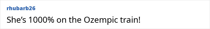 Text comment suggesting someone is using Ozempic.