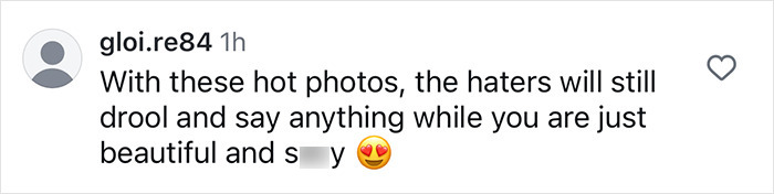 Comment praising Kylie Jenner's photos, emphasizing her beauty and allure.