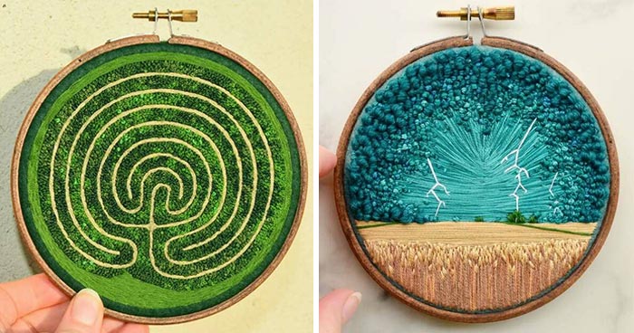 This Artist Embroiders Unbelievably Detailed Aerial Views Of Landscapes (47 Pics)