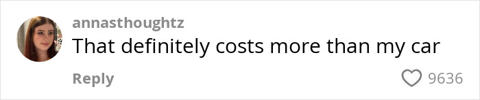 Social media comment reacting to Madonna's diamond grills, mentioning high cost with 9636 likes.