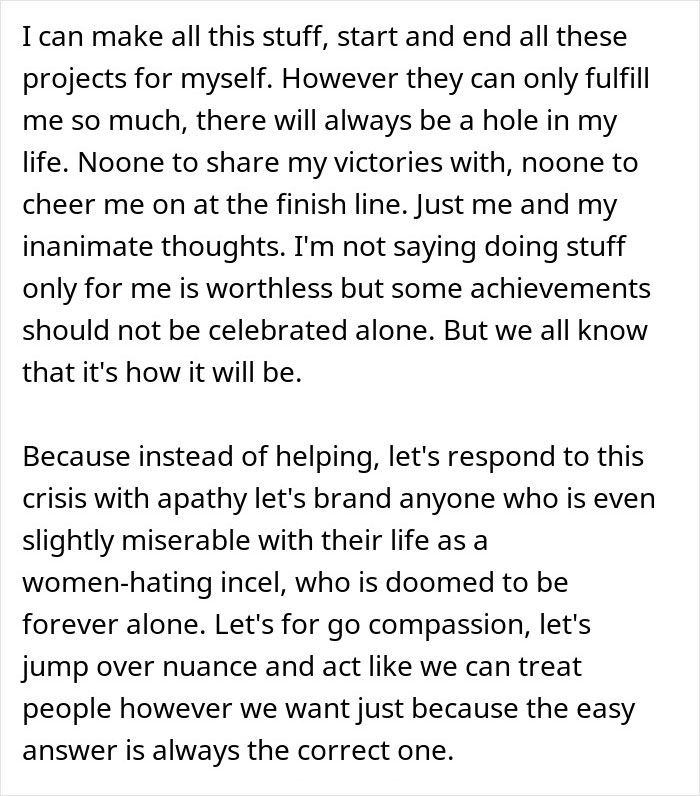 Text discussing the male loneliness epidemic, highlighting the need for empathy and understanding in society&rsquo;s response.