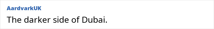 Text reading "The darker side of Dubai" suggesting hidden issues in the city.