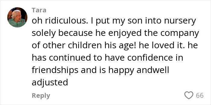 Comment on daycare, mother shares positive experience about her son&rsquo;s social and emotional growth in nursery settings.