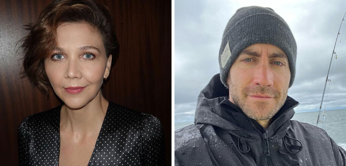 Two not-self-made celebs, a woman in a polka dot dress and a man in a beanie, outdoors by the sea.