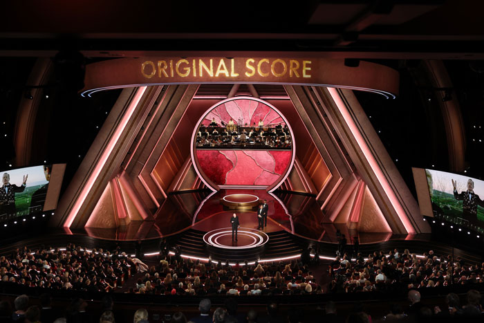 Oscars 2025: A view of the stage during the Original Score award presentation.