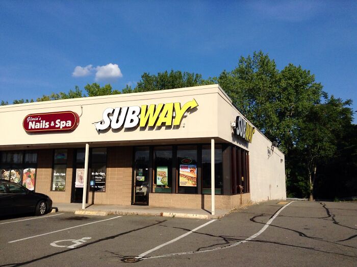 Subway restaurant exterior, part of a discussion on hyped fast foods that disappointed some customers.