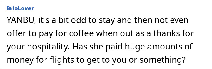 Text comment discussing MIL’s wallet not showing up at bill time. Text comment discussing MIL’s wallet not showing up at bill time.
