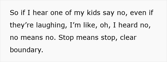 Text image about parenting: Emphasizing clear boundaries with children by reinforcing that "no means no" and "stop means stop. Text image about parenting: Emphasizing clear boundaries with children by reinforcing that "no means no" and "stop means stop.