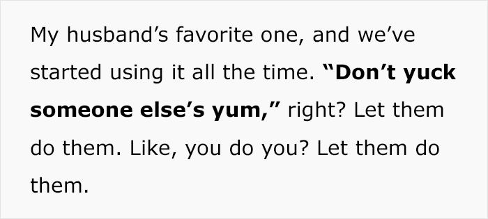 Text about using the parenting phrase "Don't yuck someone else's yum" to communicate with kids effectively. Text about using the parenting phrase "Don't yuck someone else's yum" to communicate with kids effectively.