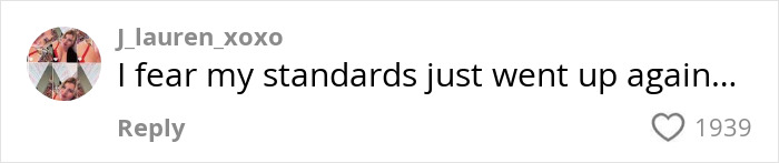 Comment from J_lauren_xoxo about Benny Blanco's shower habit, expressing increased standards.